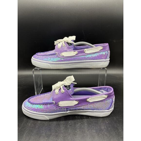 Sperry Sequin Mermaid Purple Boat Shoe Top Siders Women’s Size 8 9688631 - Picture 2 of 7